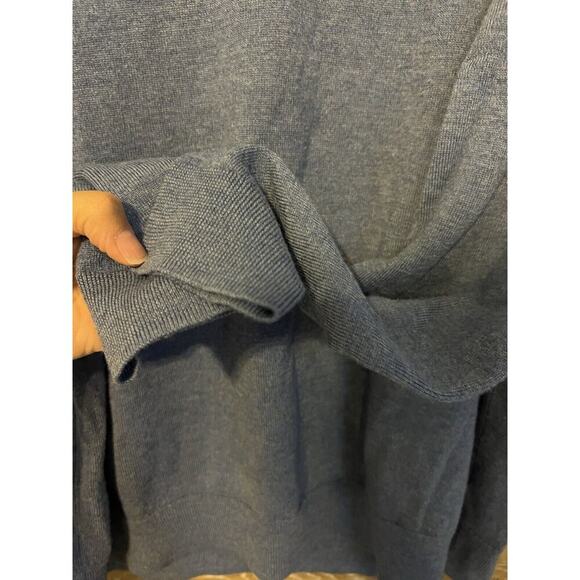 Nordstrom 100% Merino Wool V-Neck Sweater Men Sz XL Dark Blue Long Sleeves - Picture 5 of 6